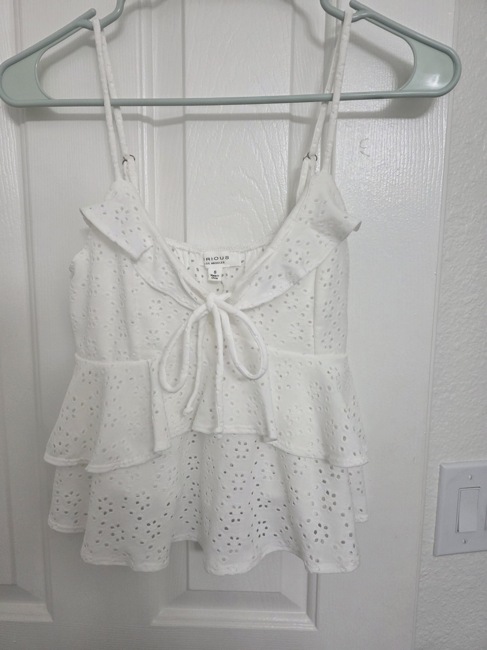 White Eyelet Ruffle Cami - Picture 3 of 11